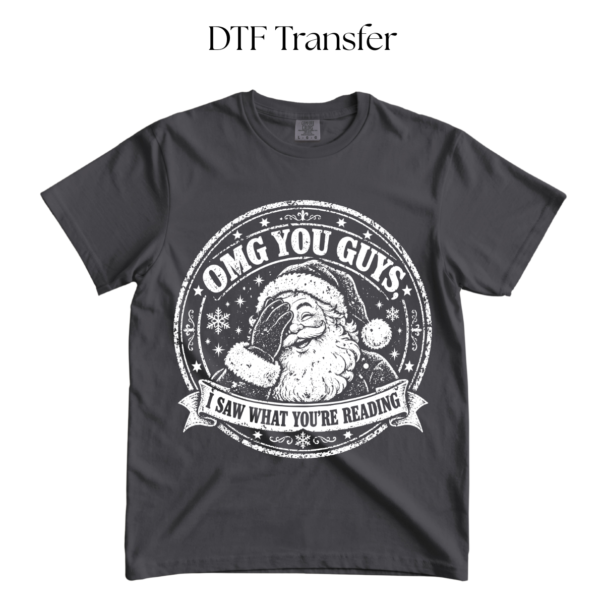 I Saw What Youre Reading Single Color DTF Transfer (Press on Black)