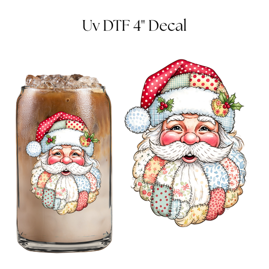 Santa Patches 4” UV DTF Decal
