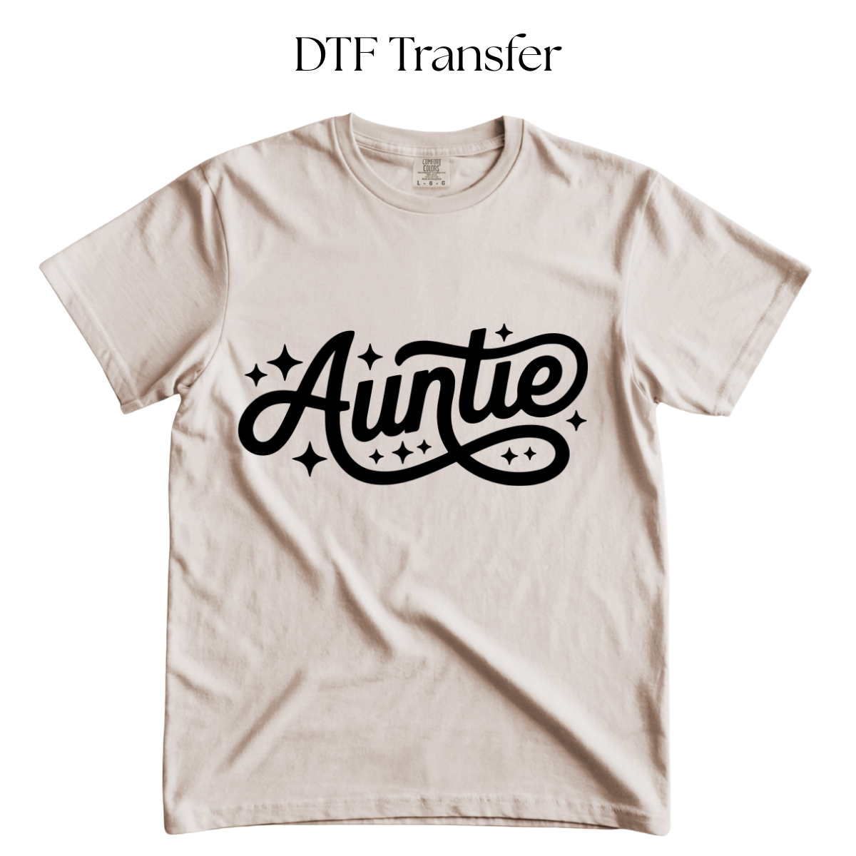Auntie Black Single Color DTF Transfer