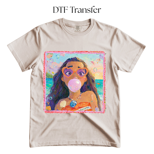 Moa Girl Bubblegum DTF Transfer