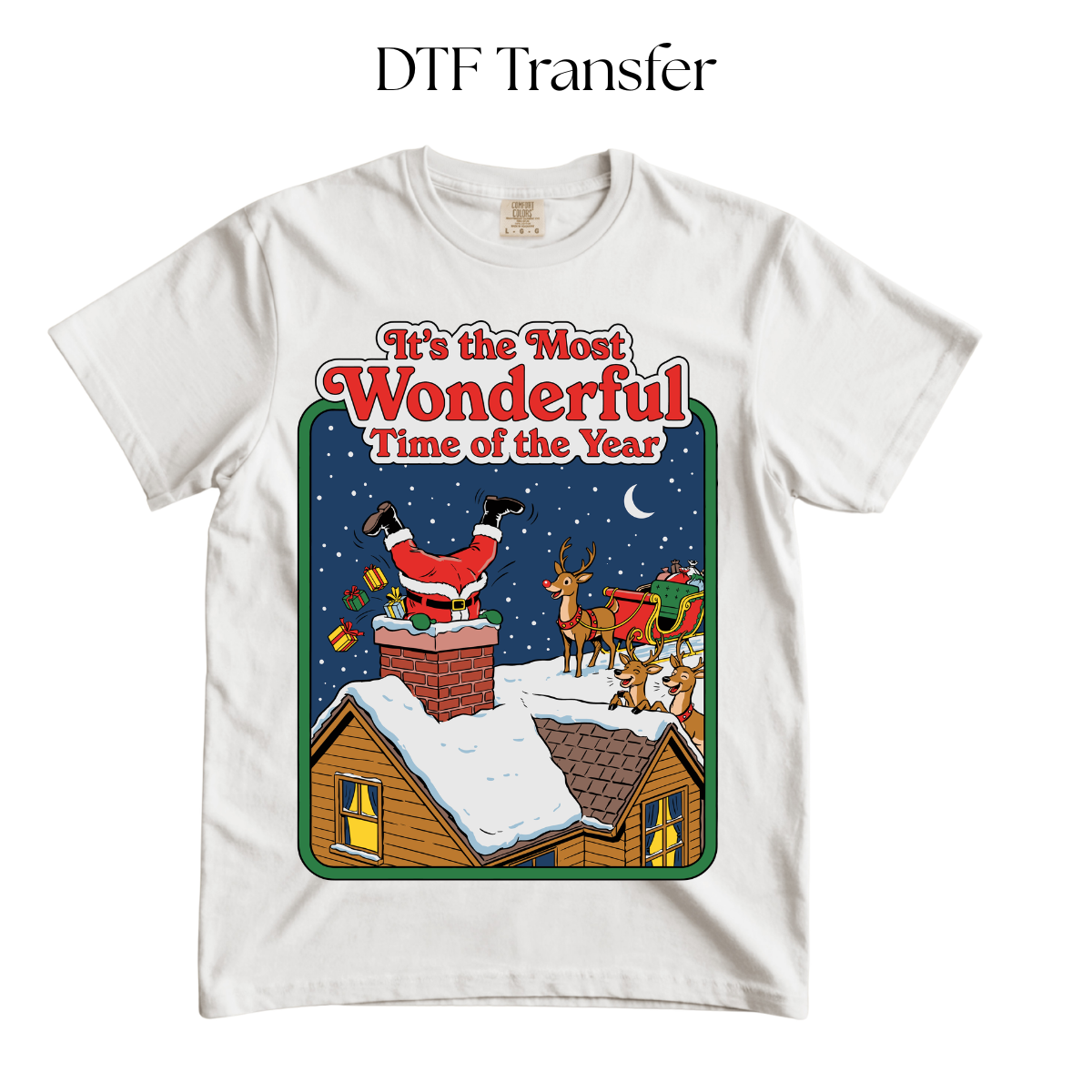 Santa The Most Wonderful Time of The Year DTF Transfer