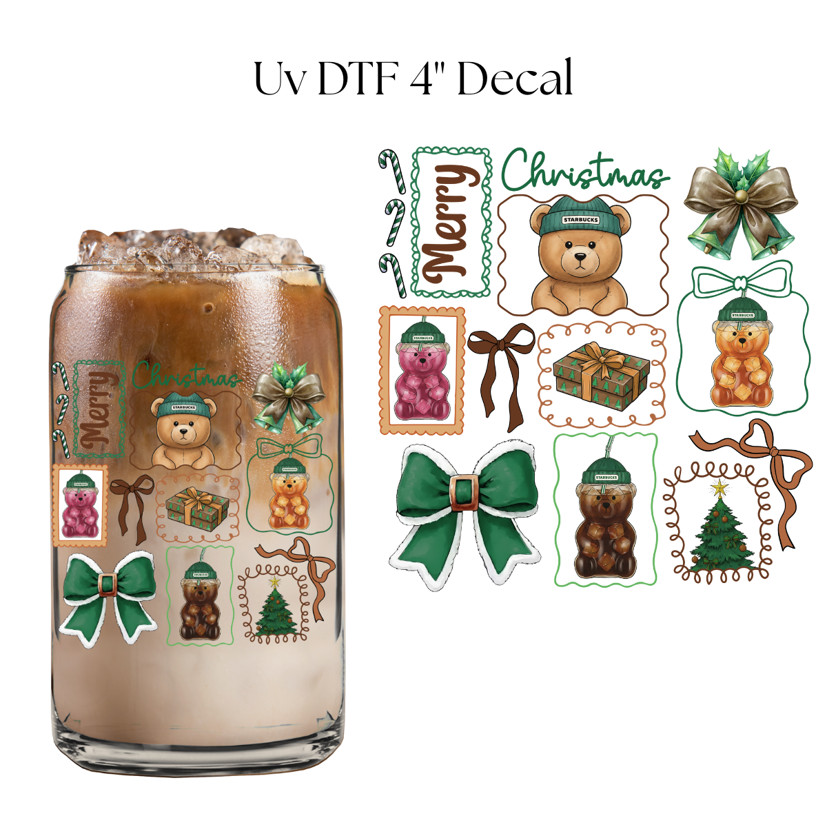 Coffee Bear Frames 4” UV DTF Decal
