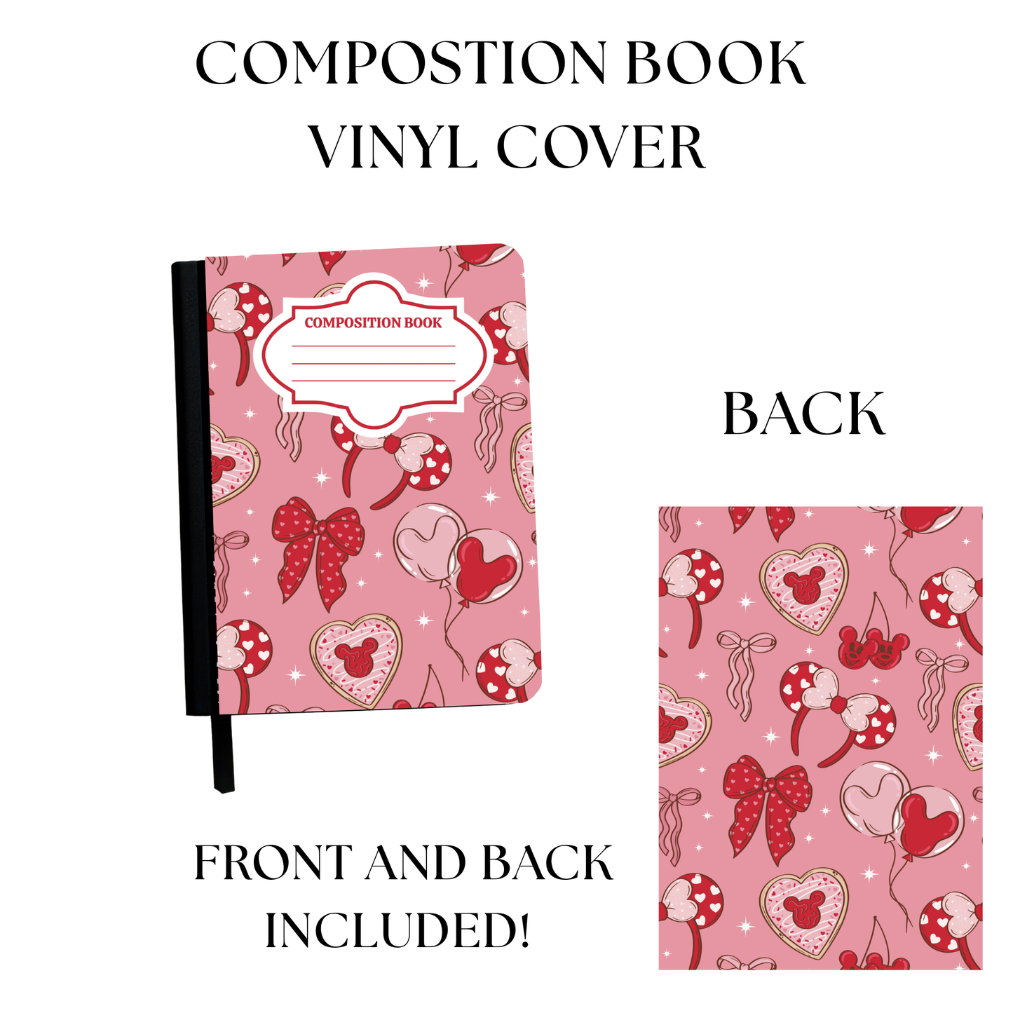 Enchanted Valentine Balloons Composition Notebook Vinyl Cover (SLIGHTLY IRREGULAR)