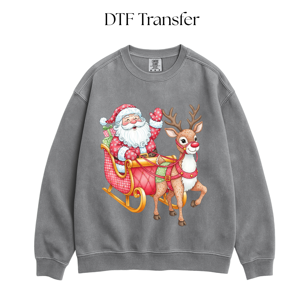Santa Sleigh DTF Transfer