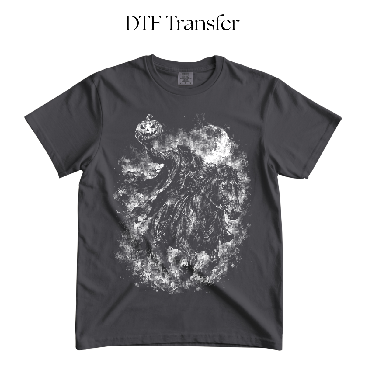 Headless Horseman Single Color DTF Transfer (Print in Black)