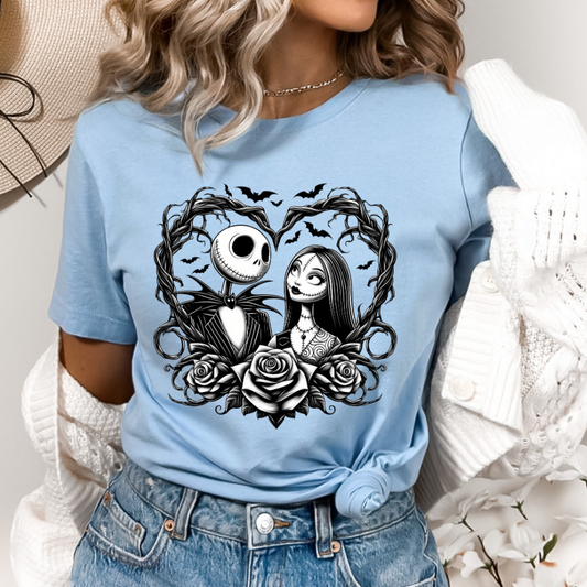 Black White Nightmare Heart Dtf Transfer