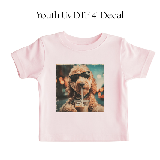 Doodle Iced Coffee YOUTH DTF Transfer