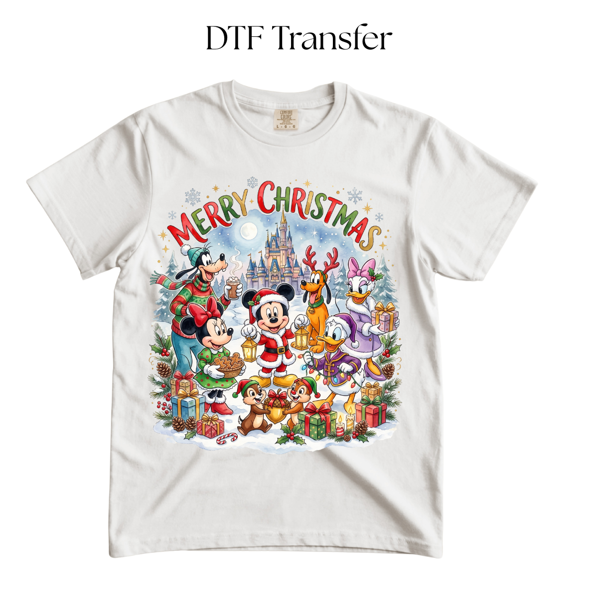 Merry Christmas Mouse & Friends DTF Transfer
