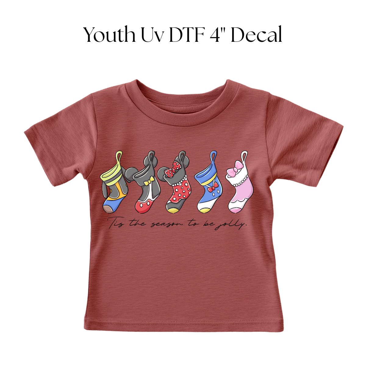 YOUTH Enchanted Christmas Stockings 4” UV DTF Decal