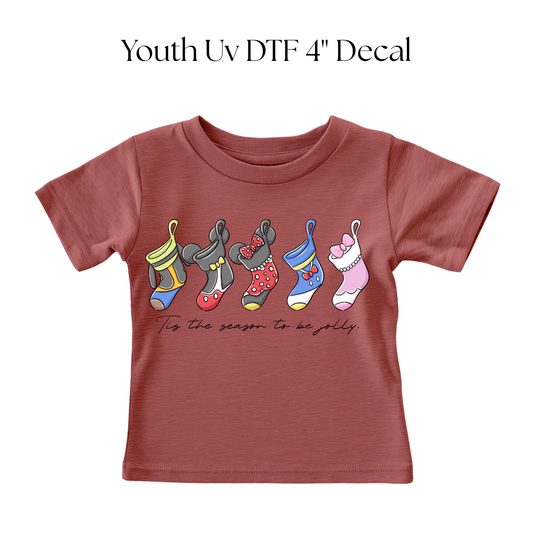YOUTH Enchanted Christmas Stockings 4” UV DTF Decal