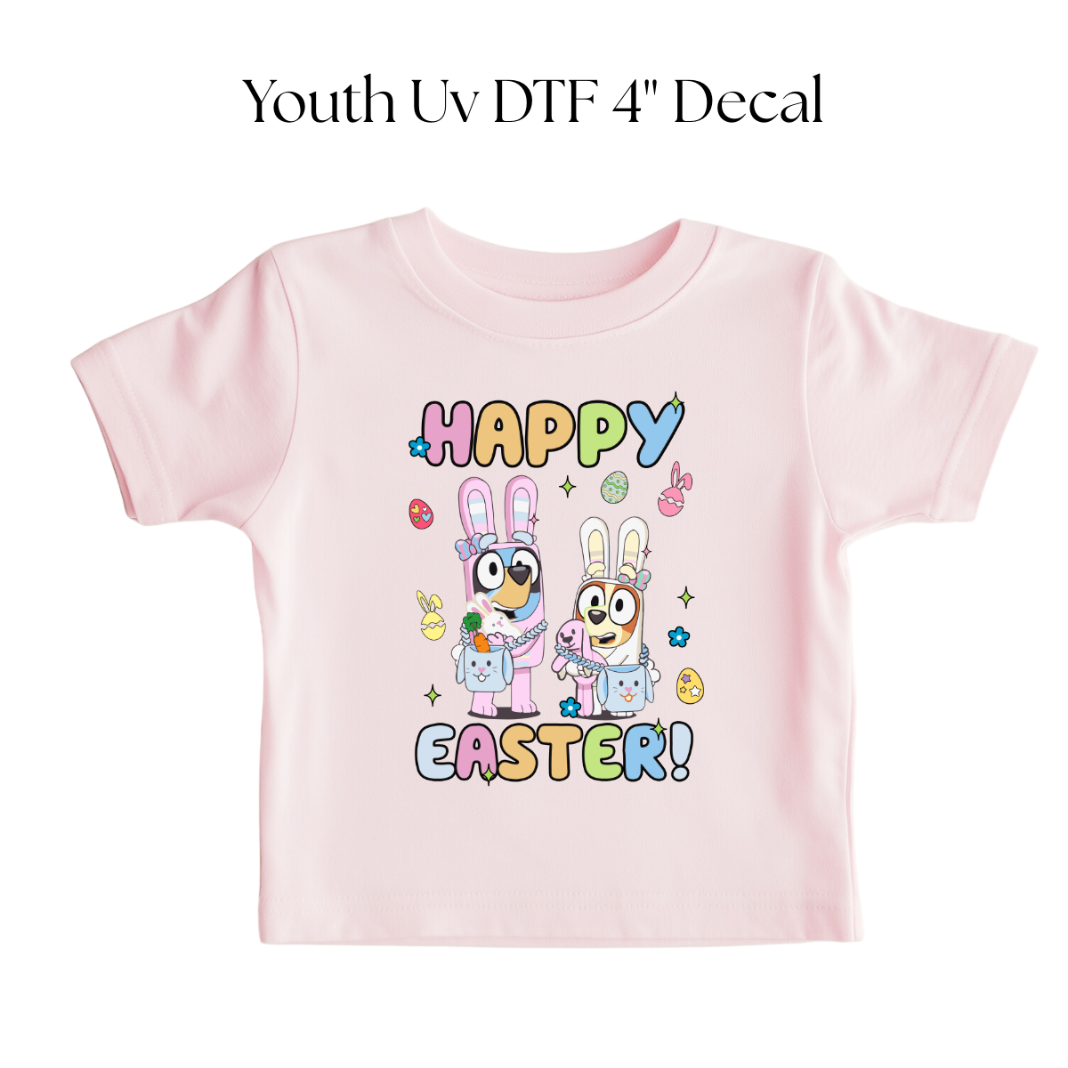 YOUTH Happy Easter Blue DTF Transfer