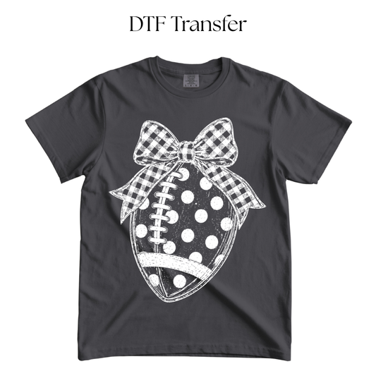 Polka Dot Football Single Color DTF Transfer (Press on Black)