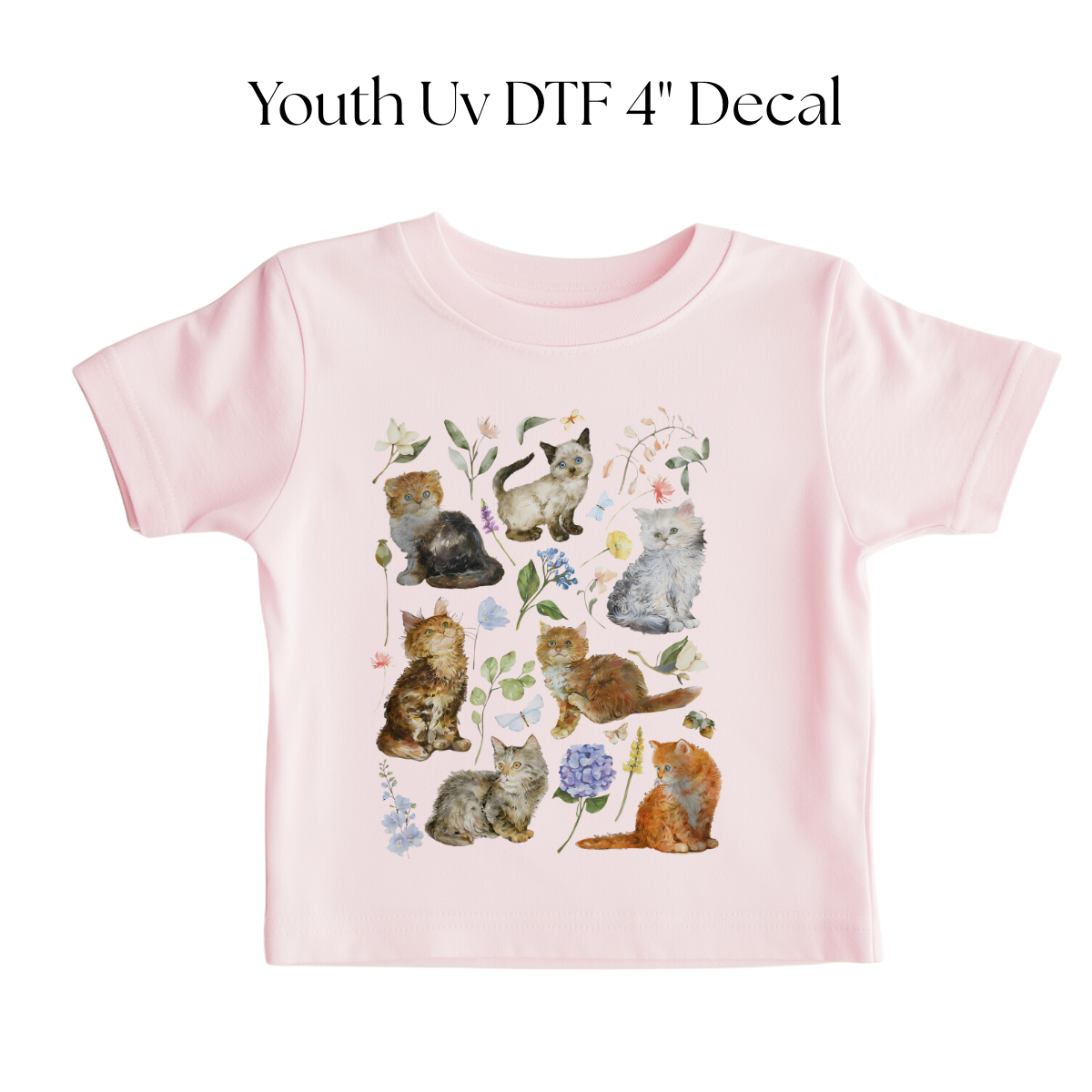YOUTH Cats and Flowers DTF Transfer