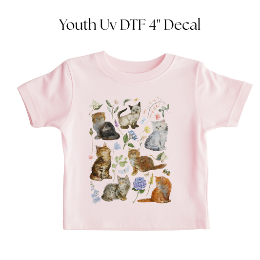 YOUTH Cats and Flowers DTF Transfer