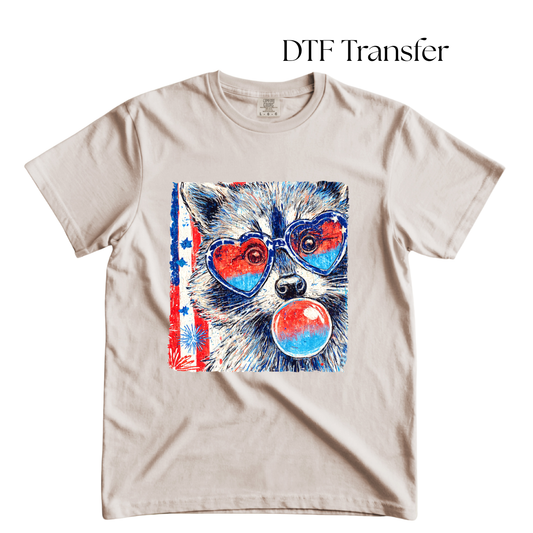 Patriotic Raccoon DTF TRANSFER