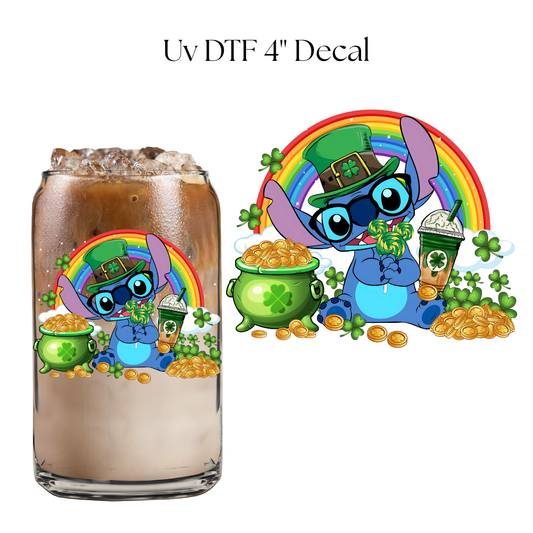 Lucky Blue Alien 4” UV DTF Decal