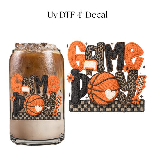 Basketball Game Day 4” UV DTF Decal