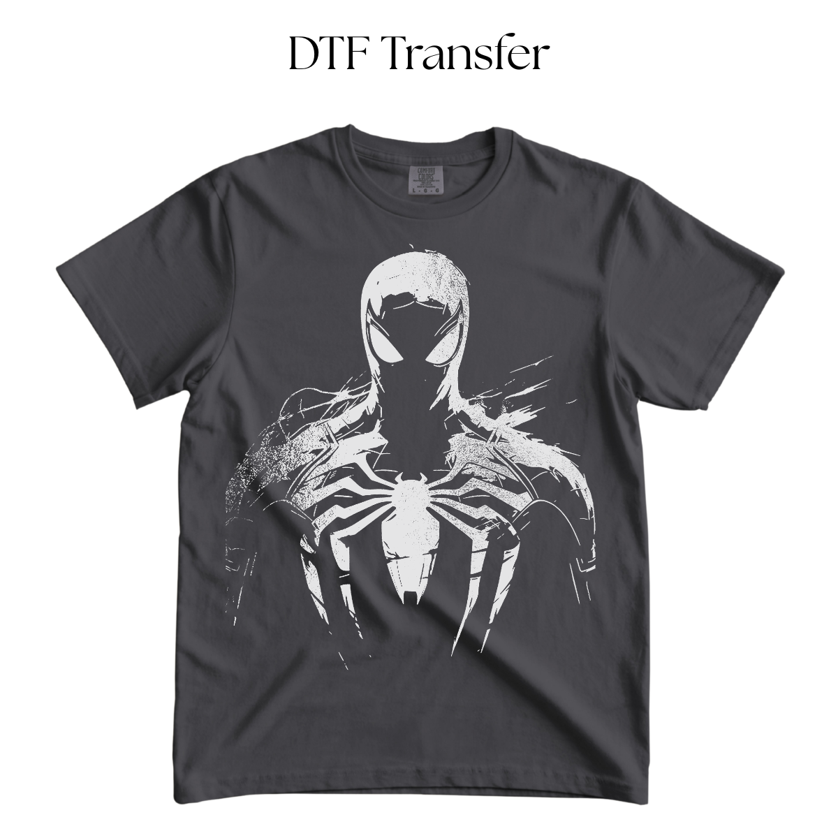 Spidey Single Color DTF Transfer (Press on Black)