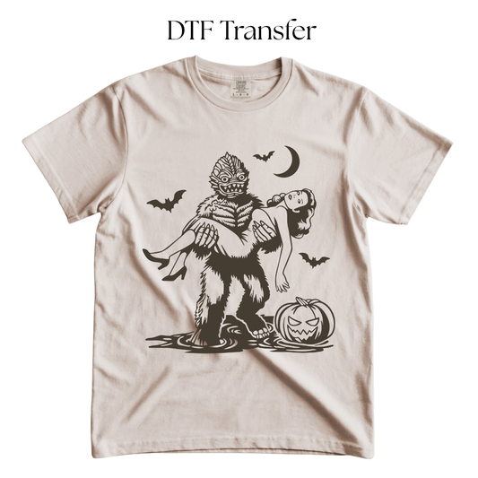 Sea Monster Brown Single Color DTF Transfer