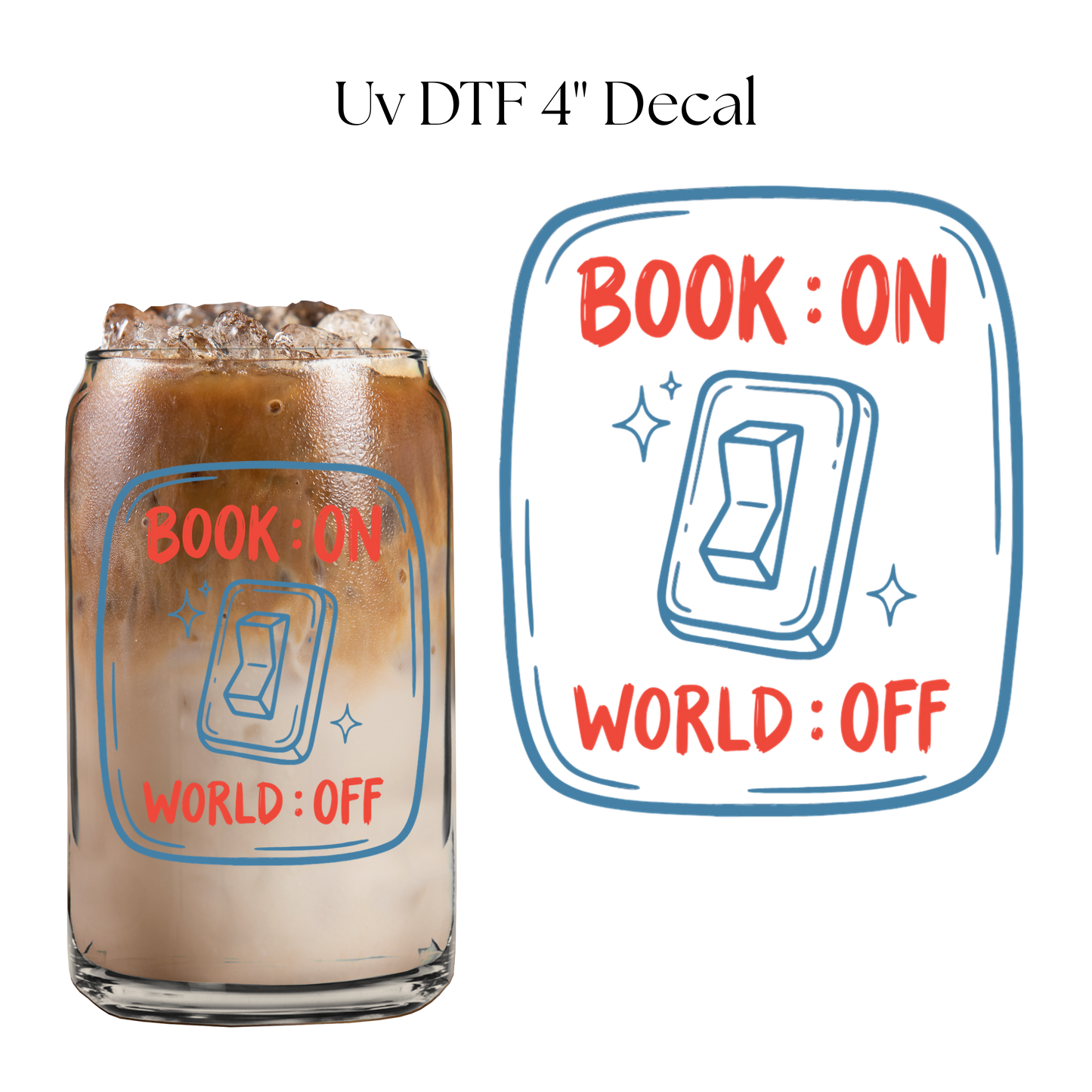 Book On World Off 4” UV DTF Cup Decal