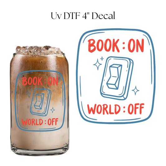 Book On World Off 4” UV DTF Cup Decal