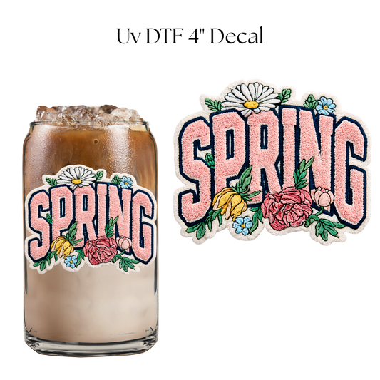 Spring Faux Chenille 4” UV DTF Decal
