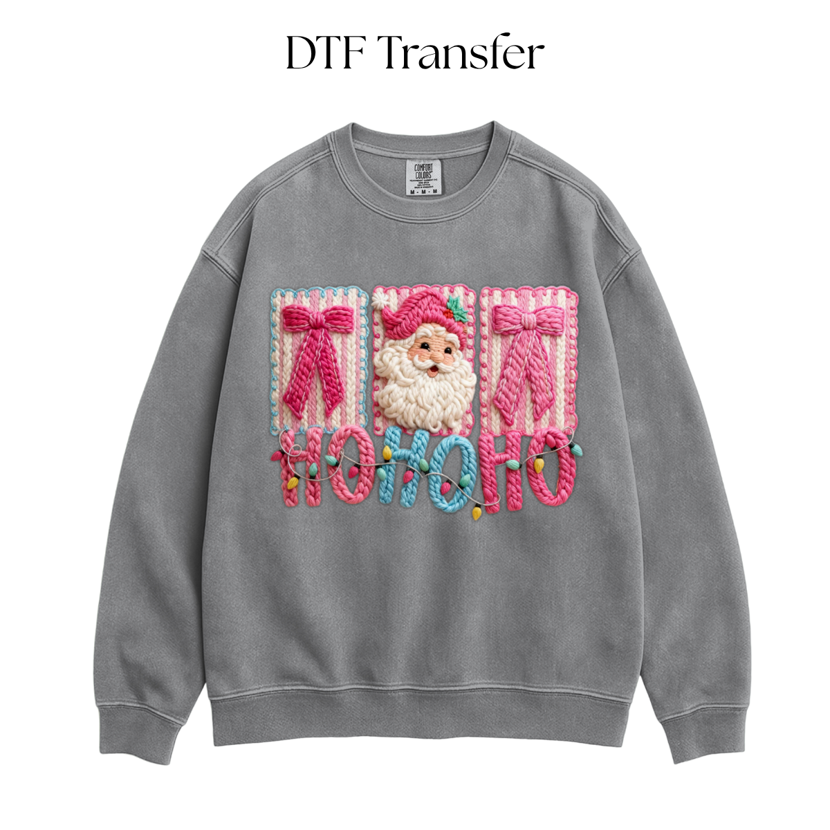 Ho Ho Ho Faux Yarn DTF Transfer