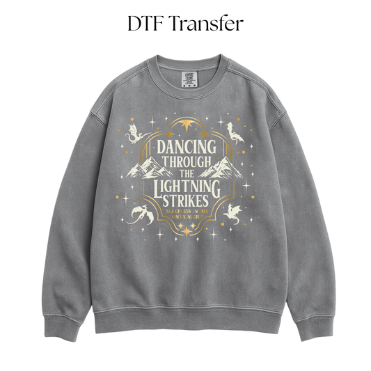 Dancing Through the Lightning Strikes DTF Transfer