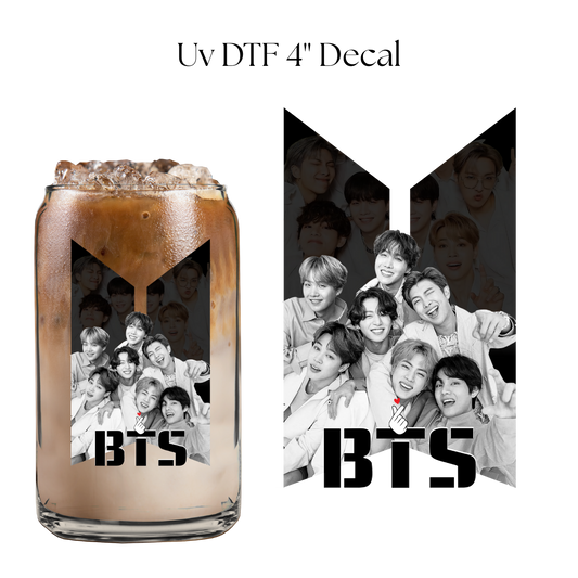 Black and White B 4” UV DTF Decal