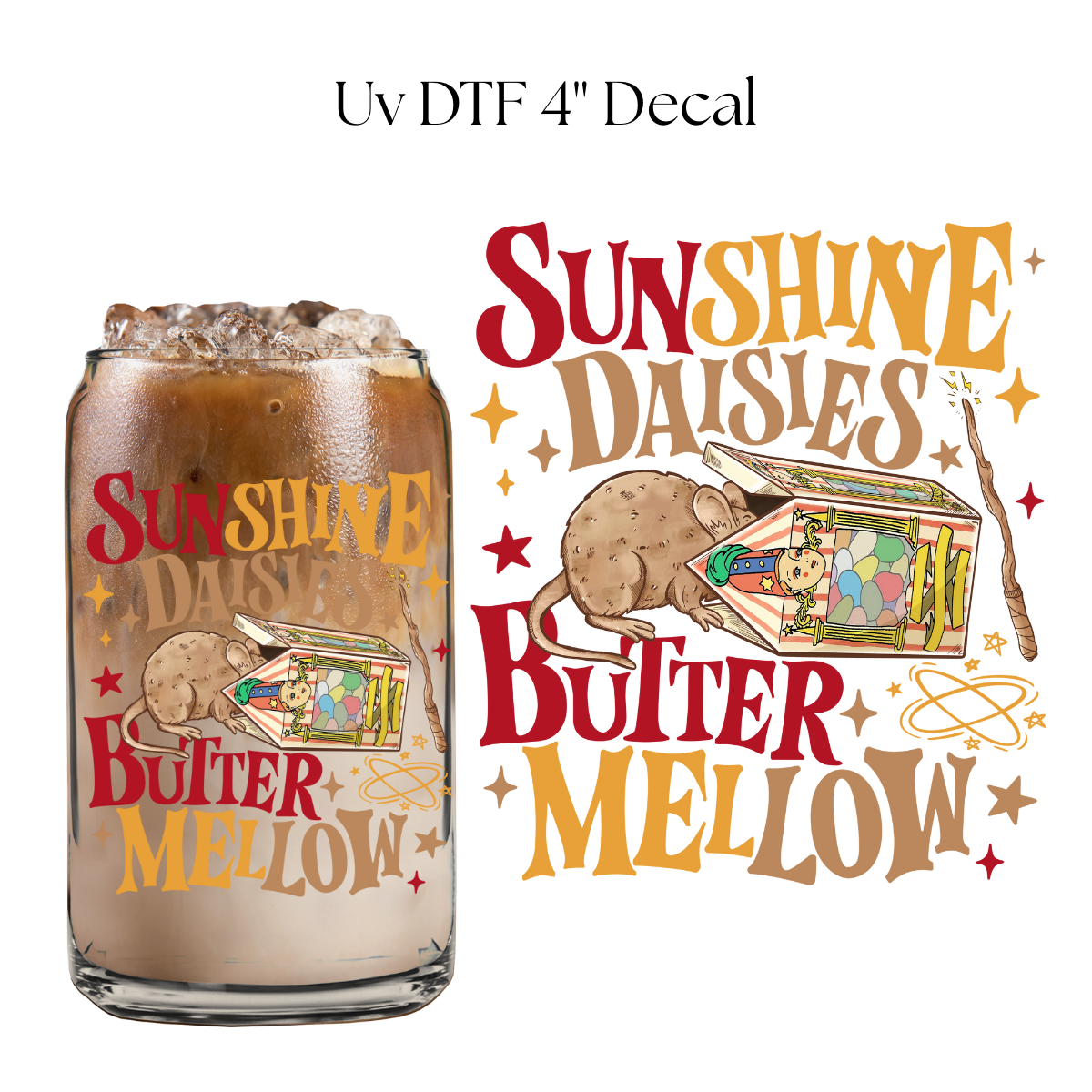 Sunshine Daisies 4” UV DTF Decal