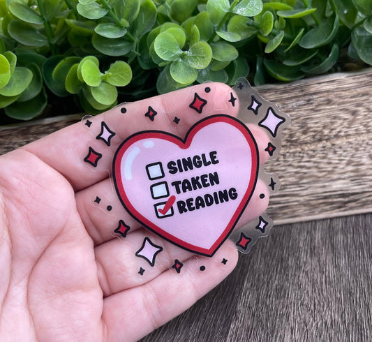 Single.. Taken.. Reading! Vinyl Sticker