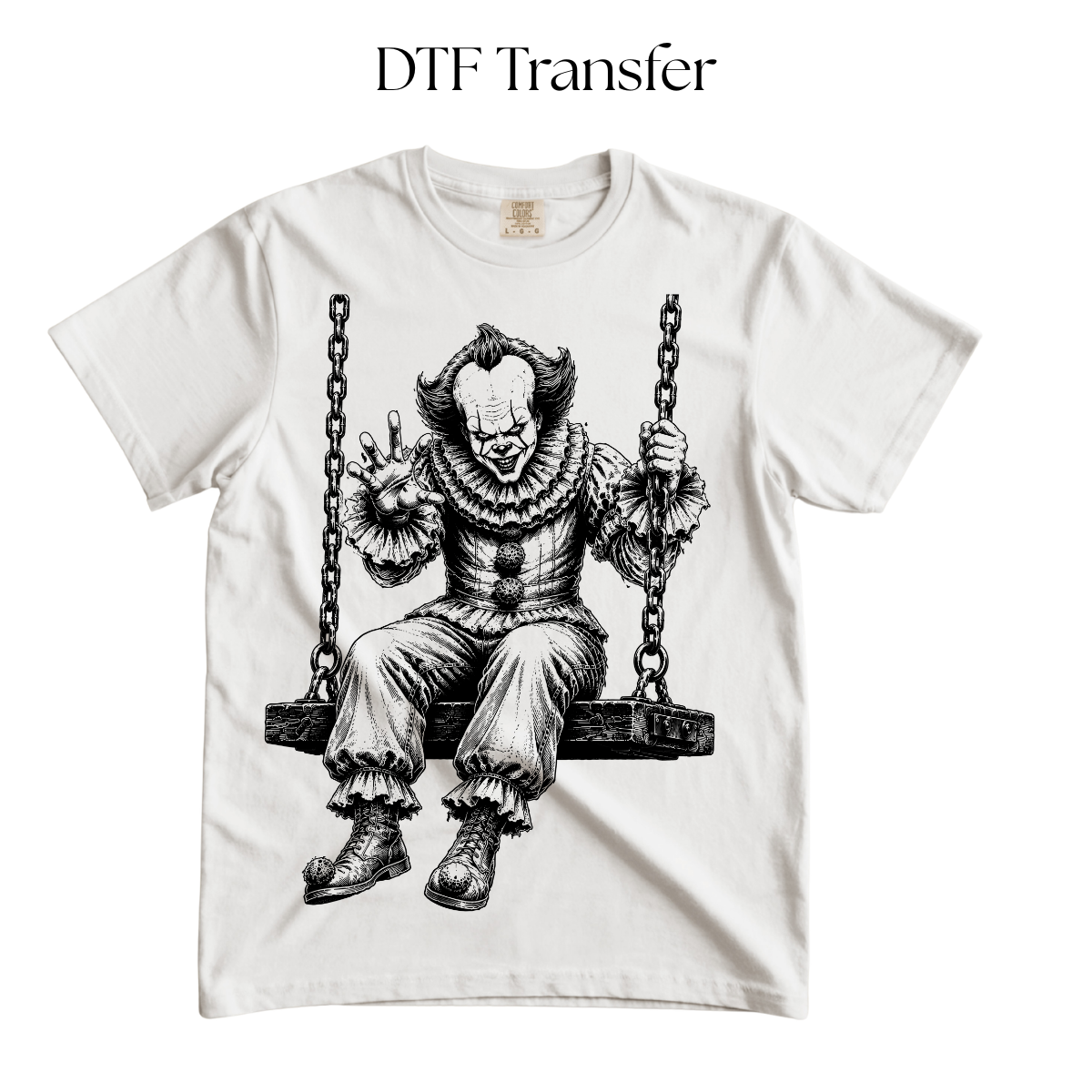 Clown Swing Single Color DTF Transfer