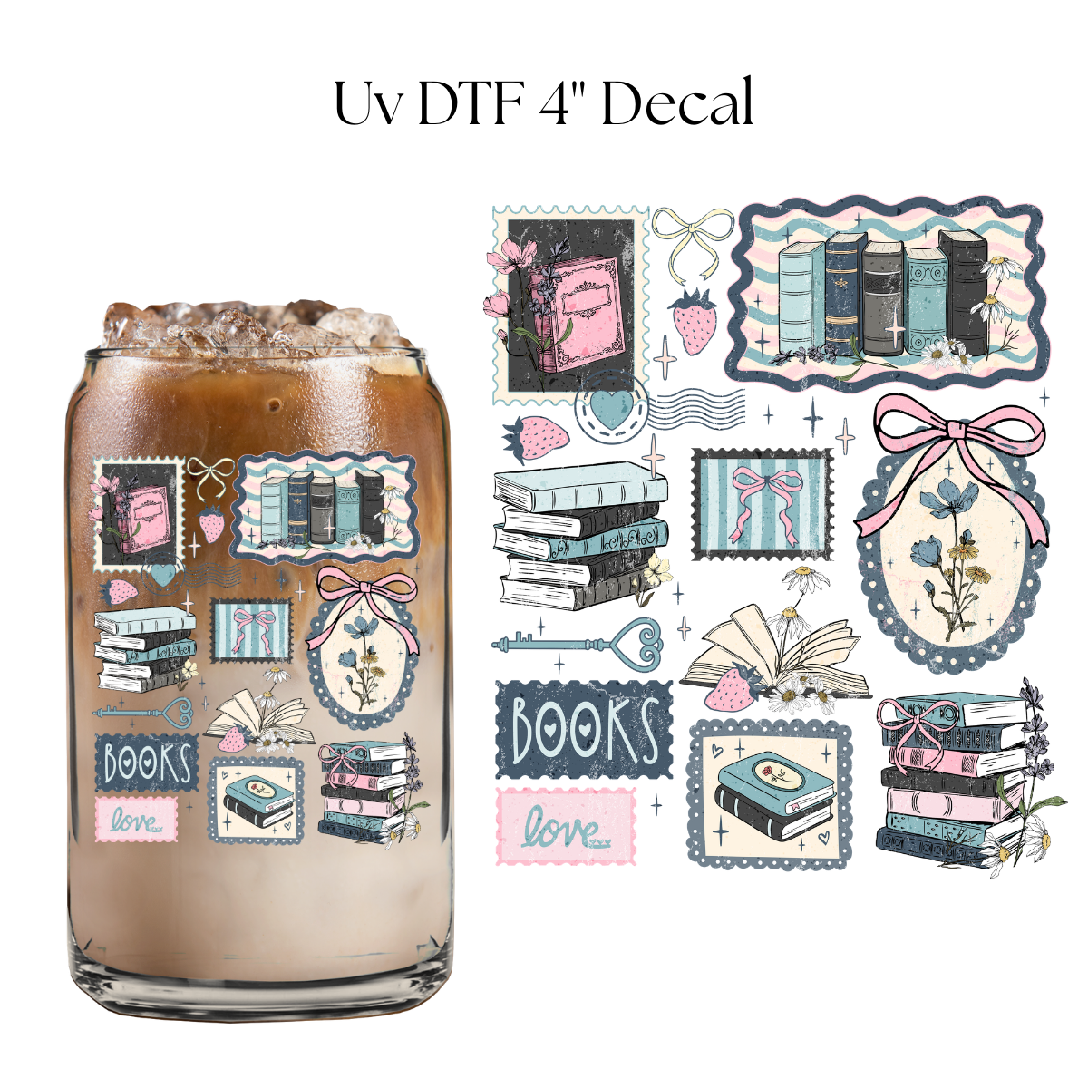 Book Frames  4” UV DTF Decal