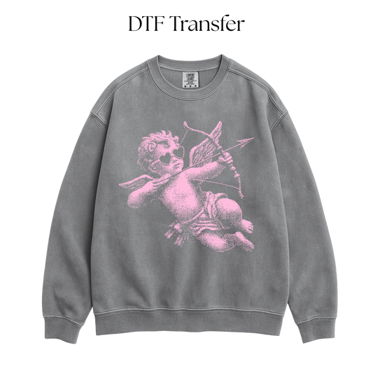 Pink Heart Glasses Cupid Single Color DTF Transfer