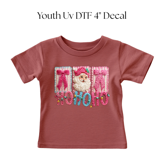 YOUTH Ho Ho Ho Faux Yarn Yarn DTF Transfer