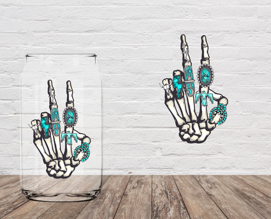 Western Teal Rings 4" UV DTF