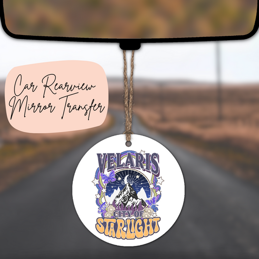 City Of Starlight Rear View Mirror UV DTF TRANSFER
