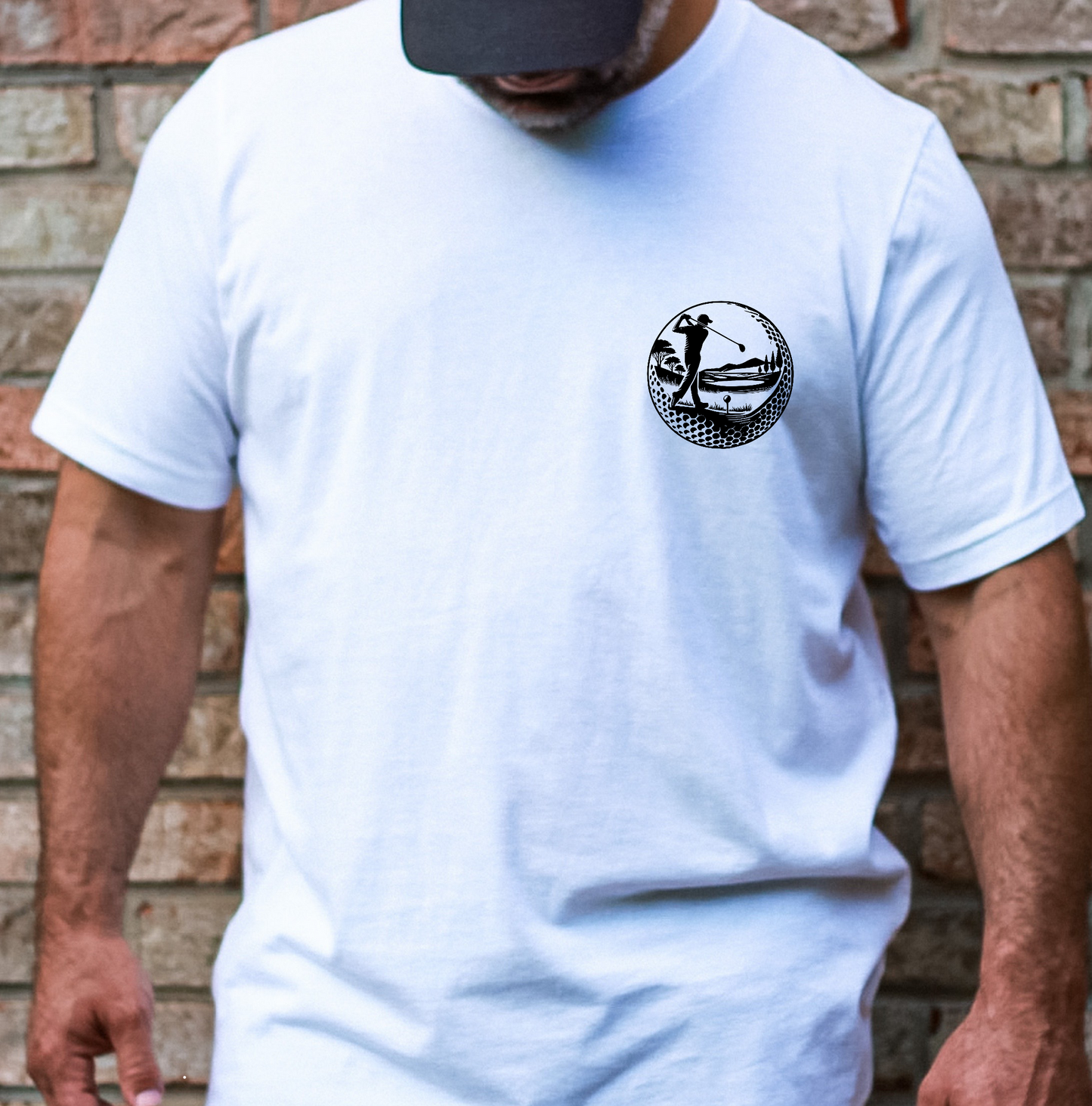 Golfing Dude Black SINGLE COLOR DTF TRANSFER