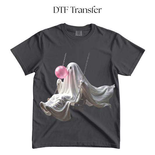 Bubblegum Ghost Wing DTF Transfer