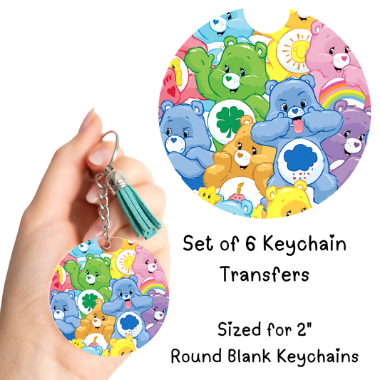 Colorful Bears Keychain Transfer Set of 6