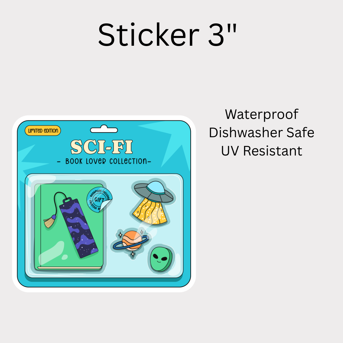 Sci-Fi Collection Ticket White Vinyl Sticker 2.5"