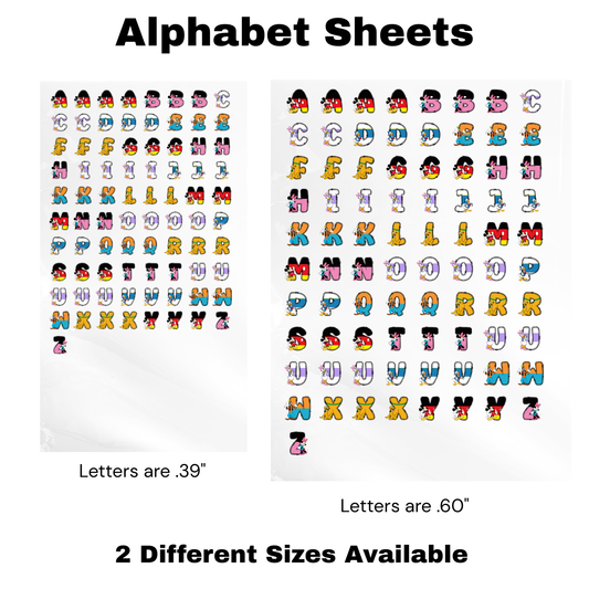 Magical Friends Alphabet UV WRAP (TWO different Sizes)