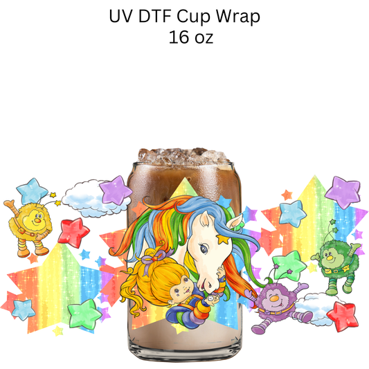 Rainbow Horse UV DTF Cup Wrap