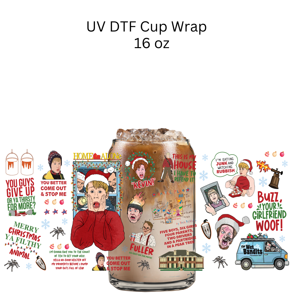Kevin Alone UV DTF Cup Wrap