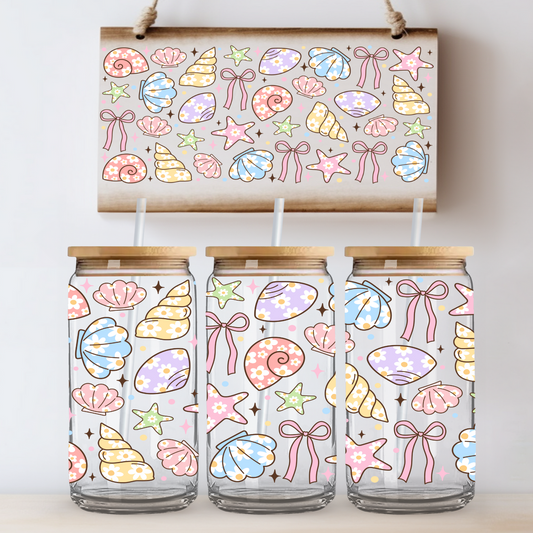 Floral Sea Shells UV DTF Cup Wrap