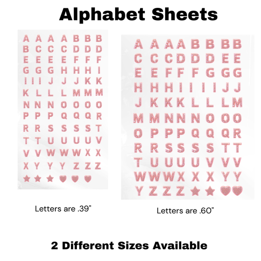 Pink Glitter Alphabet UV WRAP (TWO different Sizes)