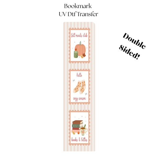 Fall Reader Club UV DTF Bookmark Transfer