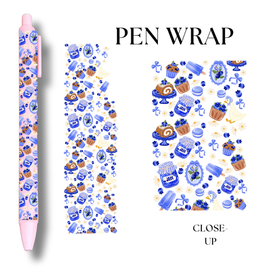 Blueberry UV DTF Wrap For Ballpoint Pen