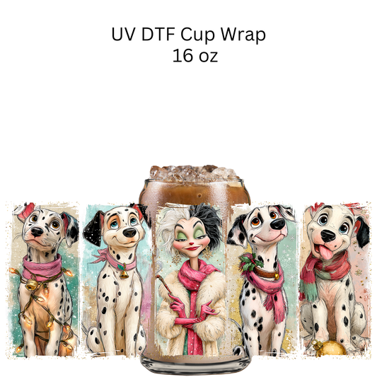 Dalmatians Christmas UV DTF Cup Wrap
