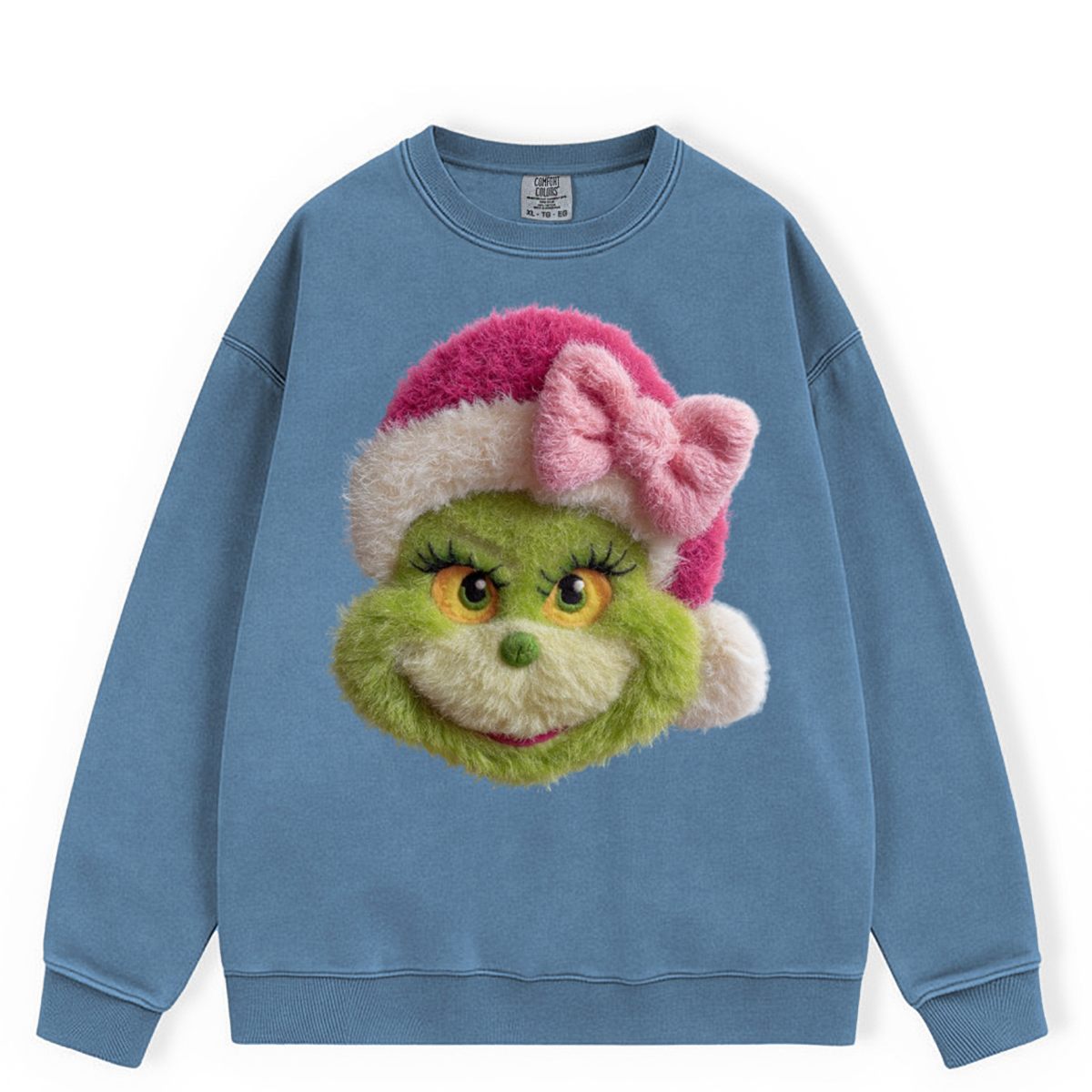 Girl Green Monster Face Faux Patch DTF Transfer